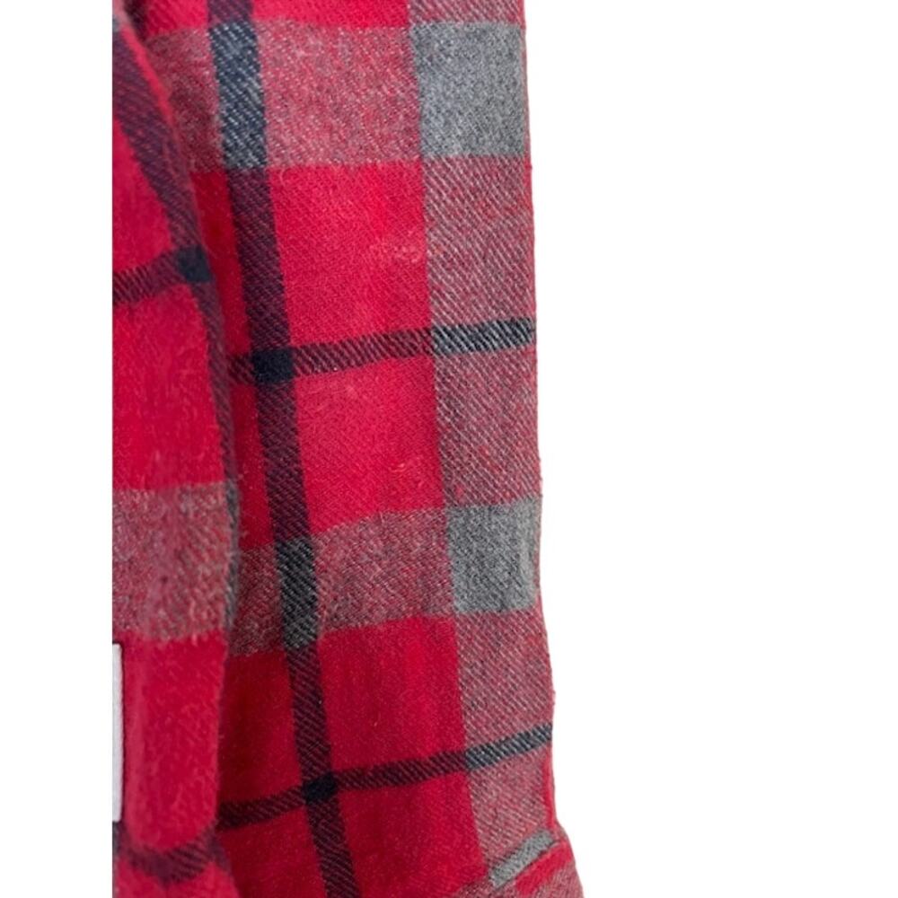 Madewell x Penfield Classic Slim Flannel warm cozy layers red plaid gray black 2 - Picture 7 of 11